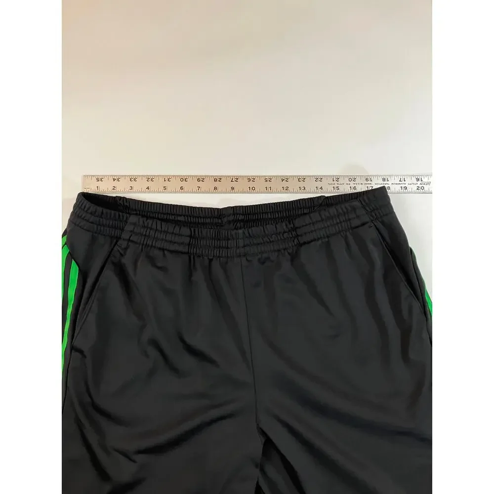 Adidas Climalite Men XL Black Green 3 Stripe Athletic Training Shorts 2013